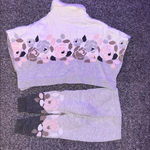 Janie and Jack Poncho Sweater and Pants matching set 12-18 months